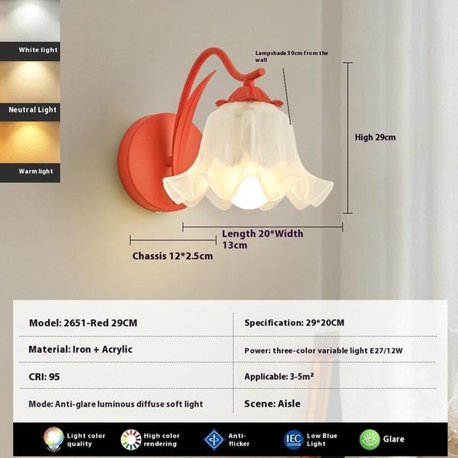 Modern Simplicity Wall Light LED Fixture in Pink, Red, Yellow, or Green