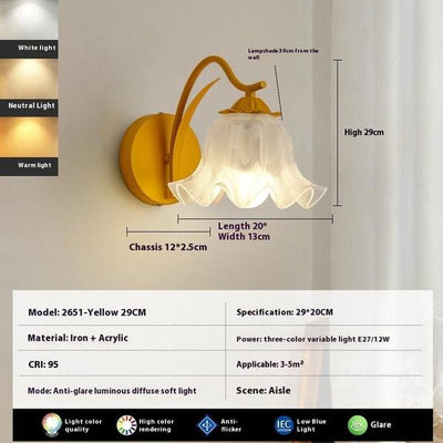 Modern Simplicity Wall Light LED Fixture in Pink, Red, Yellow, or Green