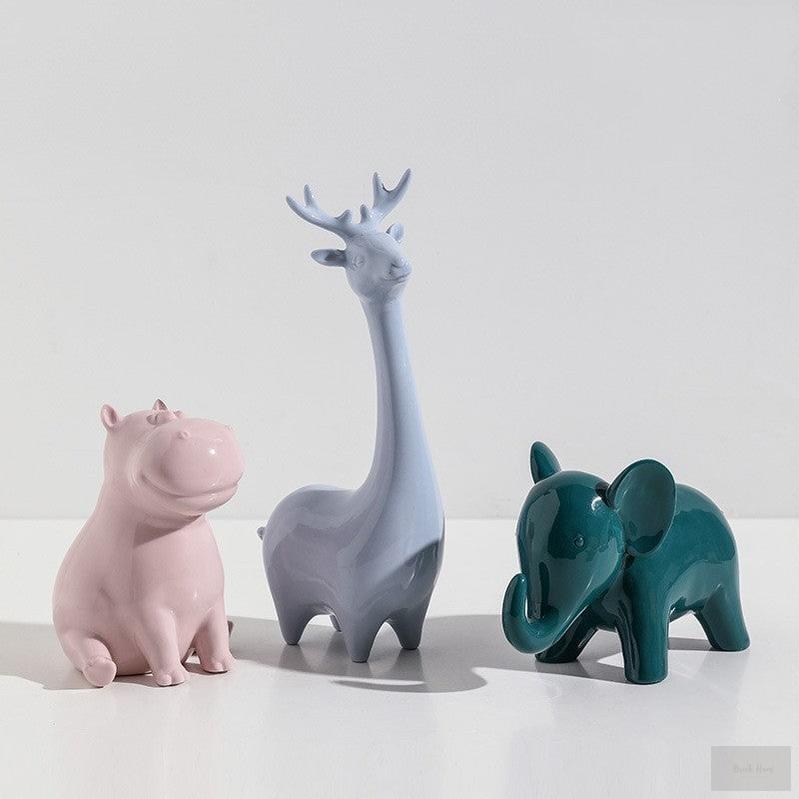 Modern minimalist ceramic animal ornaments