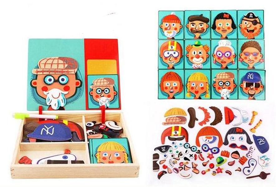 Montessori Magnetic Fun Puzzle Children's Wooden