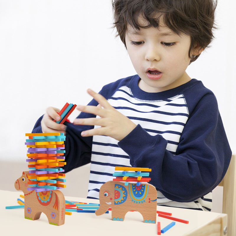 Montessori Wooden Balance Beam Stacking Toy – Beech Wood Jenga Set (38–50 Pcs, 2 Styles)