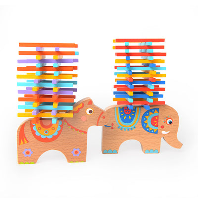 Montessori Wooden Balance Beam Stacking Toy – Beech Wood Jenga Set (38–50 Pcs, 2 Styles)