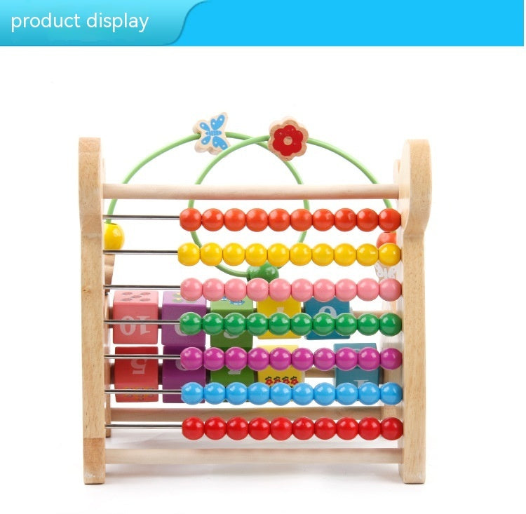Montessori Wooden Deer Activity Toy – Percussion Piano & Bead Stringing Set for Babies (0–3 Years)