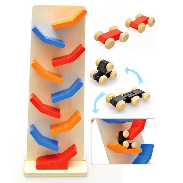 Montessori Wooden Gliding Car Toy Educational Toy for Babies (0–3 Years)
