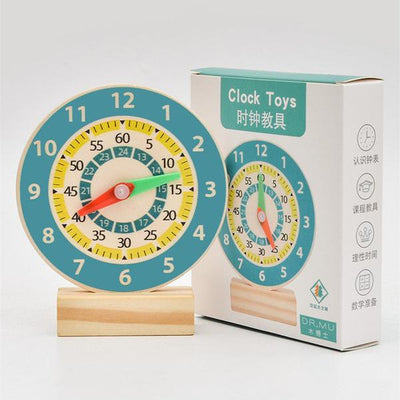 Montessori Wooden Learning Clock Educational Toy and Kids Room Decor