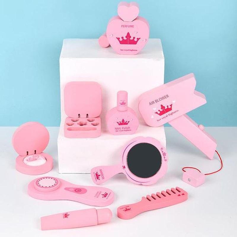 Montessori Wooden Makeup & Haircut Play Set Montessori-Inspired Toy Kit for Girls