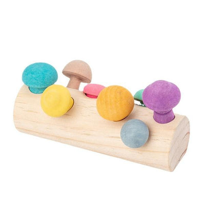 Montessori Wooden Mushroom Picking Toy Fine Motor Skill Game for Kids (Ages 4–6)