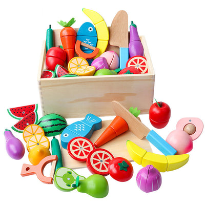 Montessori Wooden Play House Toy Set – 15-Piece Pretend Play Set for Babies and Toddlers (0–2 Years)