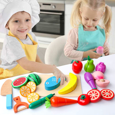 Montessori Wooden Play House Toy Set – 15-Piece Pretend Play Set for Babies and Toddlers (0–2 Years)