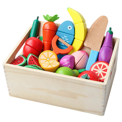 Montessori Wooden Play House Toy Set – 15-Piece Pretend Play Set for Babies and Toddlers (0–2 Years)