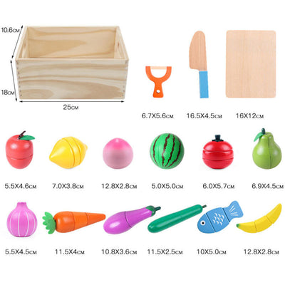 Montessori Wooden Play House Toy Set – 15-Piece Pretend Play Set for Babies and Toddlers (0–2 Years)