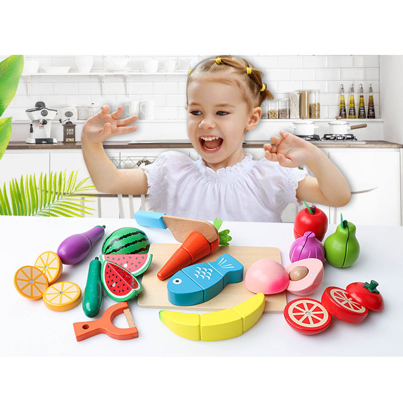 Montessori Wooden Play House Toy Set – 15-Piece Pretend Play Set for Babies and Toddlers (0–2 Years)
