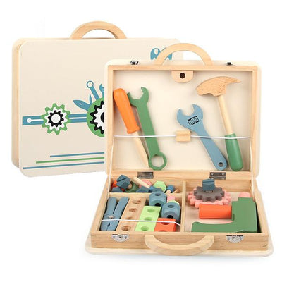 Montessori Wooden Tool Kit for Toddlers DIY Simulation Repair Play Set