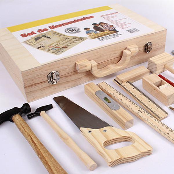 Montessori Wooden Tool Kit for Toddlers DIY Simulation Repair Play Set