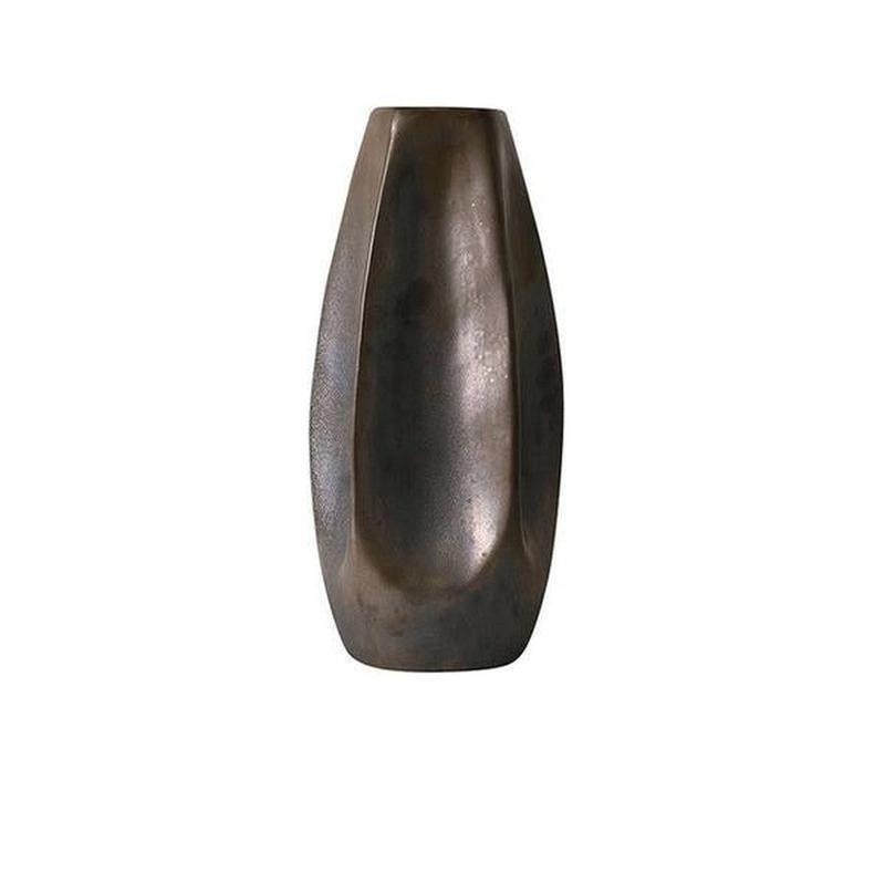 Nordic Geometric Glazed Ceramic Vase Gray Tone