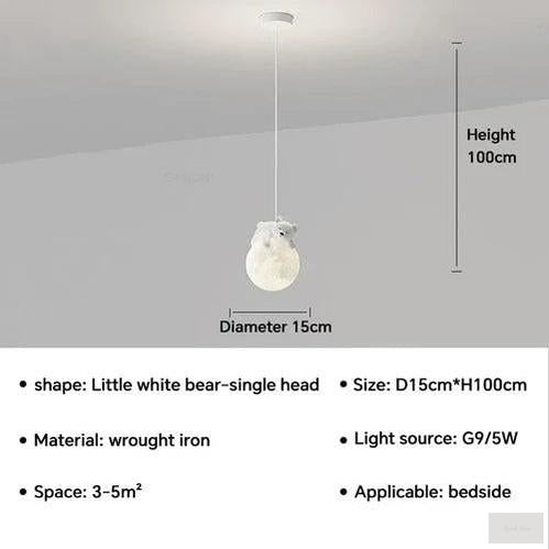 Nordic Little Bear LED Pendant