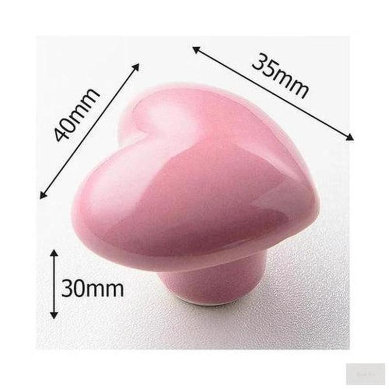 Pastel Heart Cabinet Door Knobs