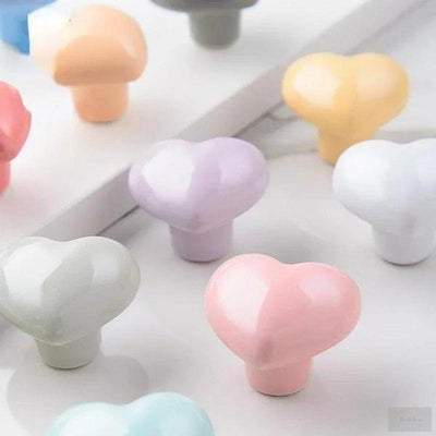 Pastel Heart Cabinet Door Knobs