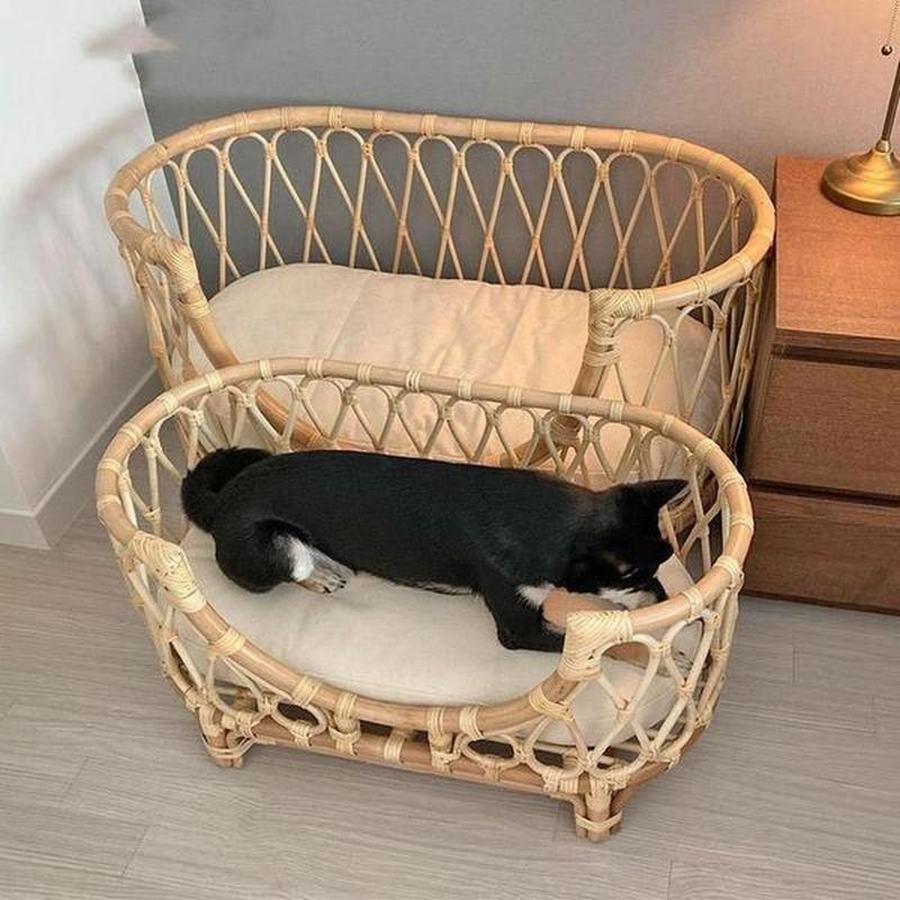 Pet Bed Handmade Rattan Woven Sofa For Dogs or Cats