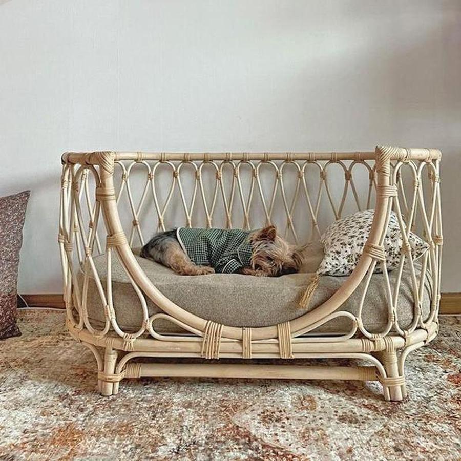 Pet Bed Handmade Rattan Woven Sofa For Dogs or Cats