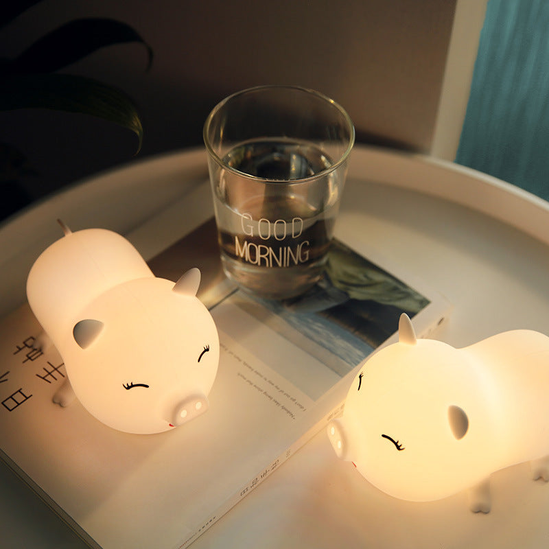 Pig LED Night Light – USB Powered Cartoon Induction Lamp