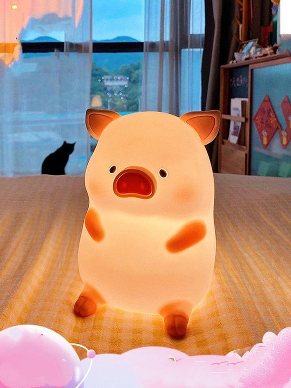 Pig Pat Light – Soft Silicone Touch Lamp | USB Rechargeable