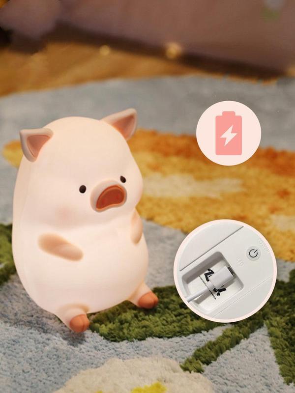 Pig Pat Light – Soft Silicone Touch Lamp | USB Rechargeable