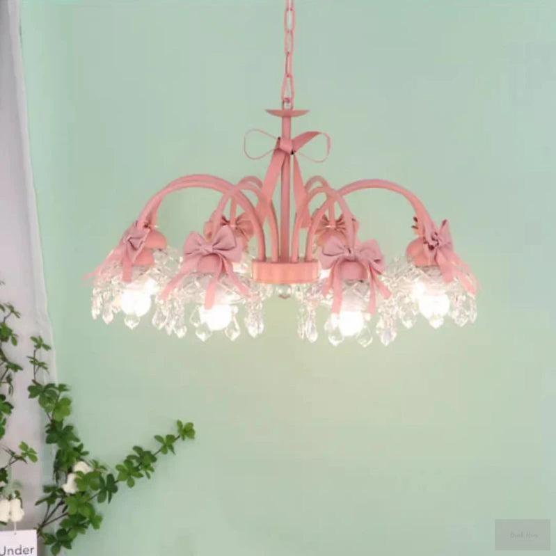 Pink Princess Bow Chandelier