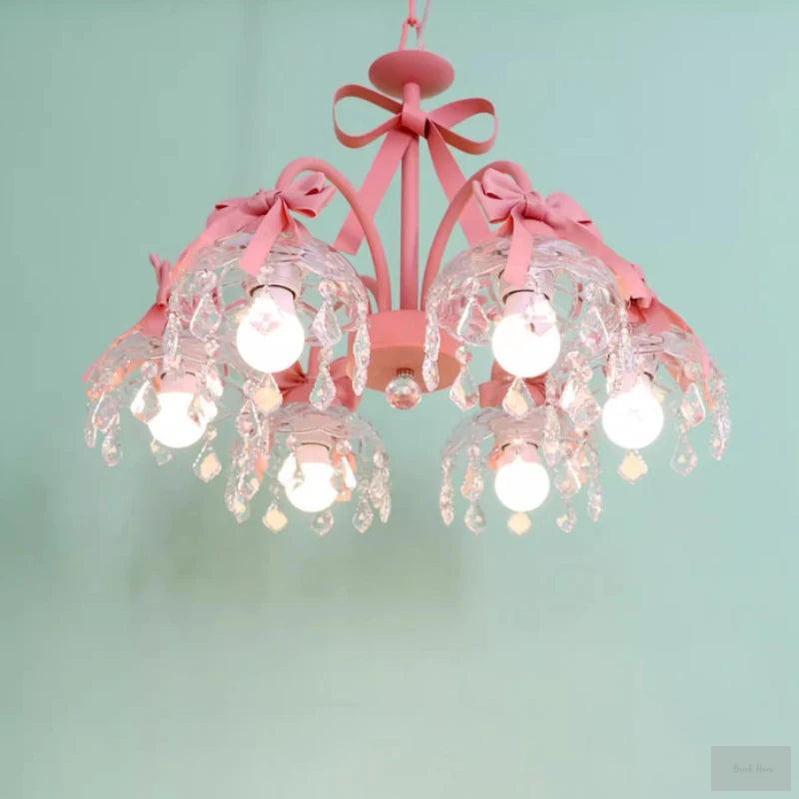 Pink Princess Bow Chandelier