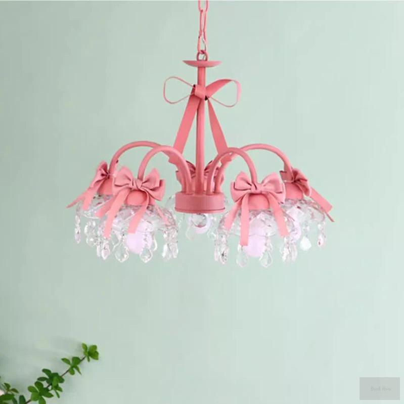 Pink Princess Bow Chandelier