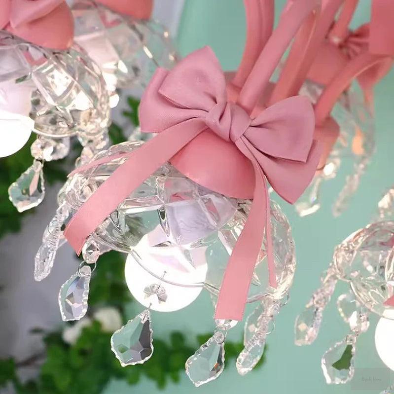 Pink Princess Bow Chandelier