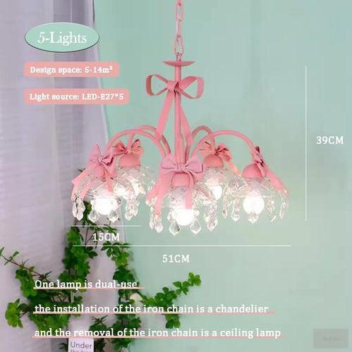 Pink Princess Bow Chandelier