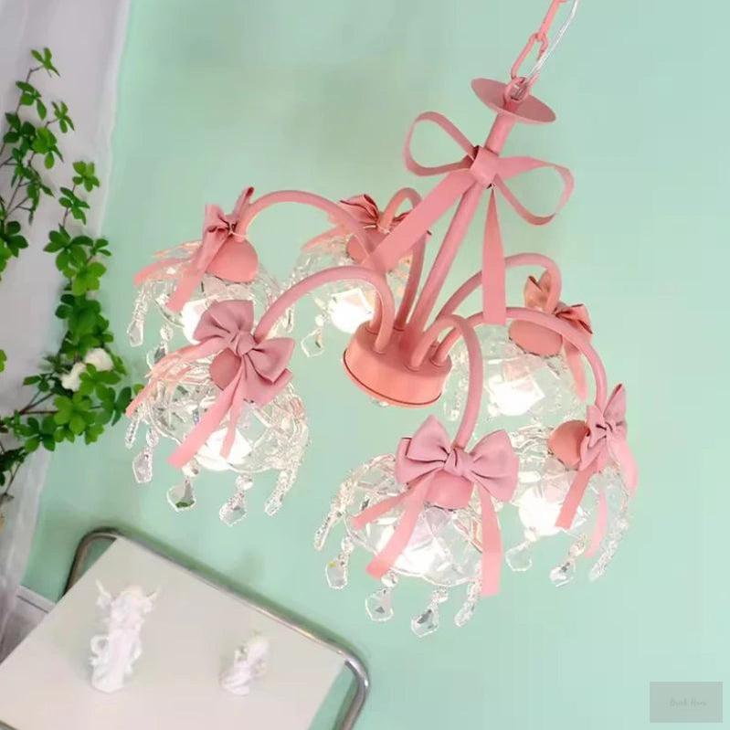 Pink Princess Bow Chandelier