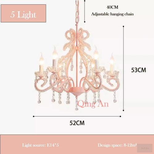 Pink Princess Crystal Chandelier