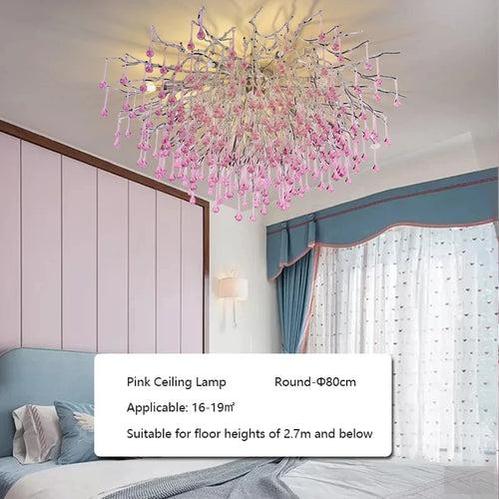 Pink Tear Drop Crystal Chandelier