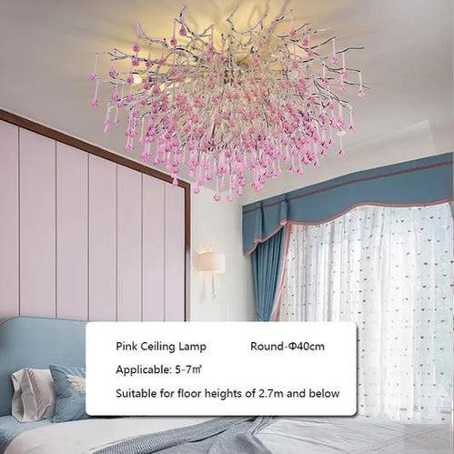 Pink Tear Drop Crystal Chandelier