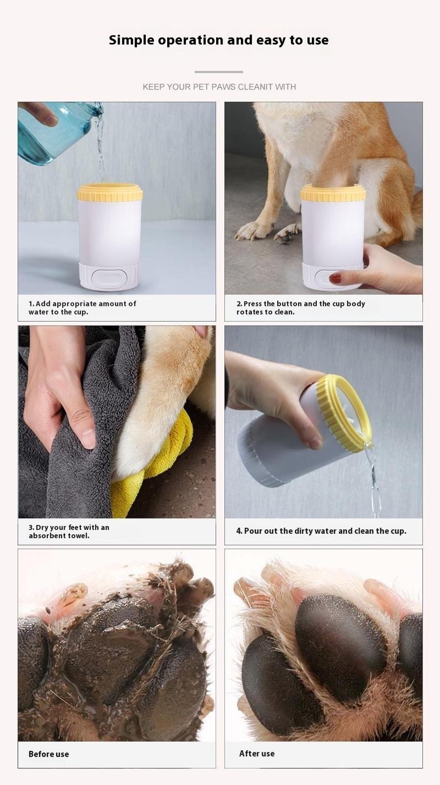 Plastic Pet Foot Washing Cup – Easy Paw Cleaner for Dogs and Cats