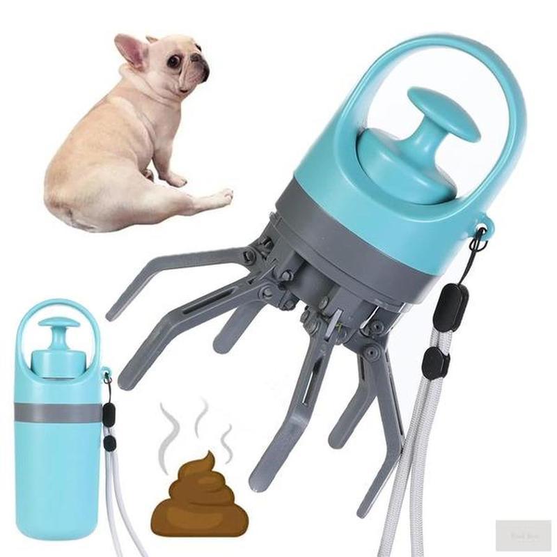Portable Lightweight Dog Pooper Scooper with Built-In Poop Bag Dispenser Eight-Claw Shovel for Pet Toilet Picker Pet Products