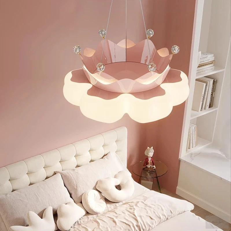 Princess Pink Crown Chandelier