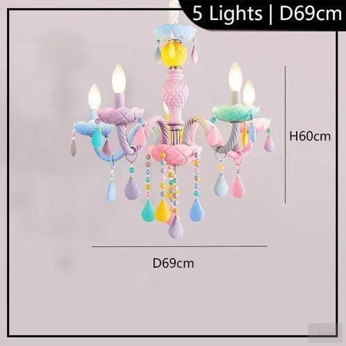 Rainbow Macarone Colored Chandelier