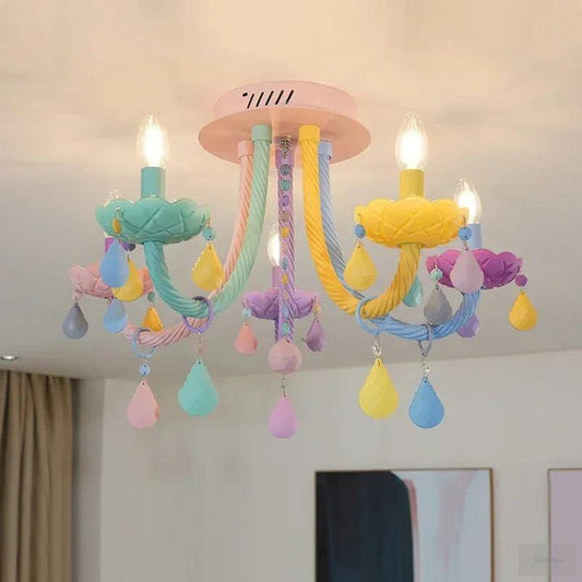 Rainbow Macarone Colored Chandelier