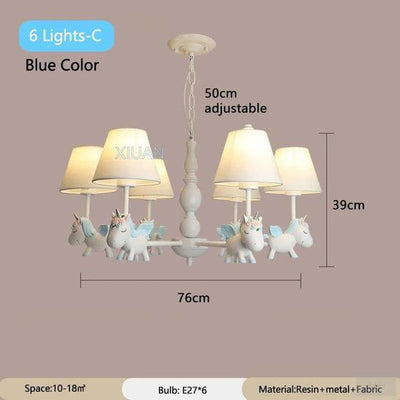 Resin Unicorn Chandelier