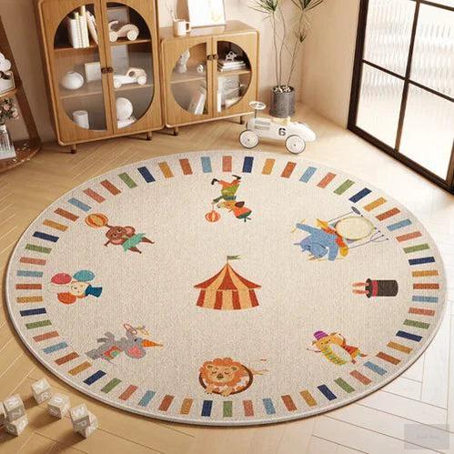 Round Children Reading Carpet Room