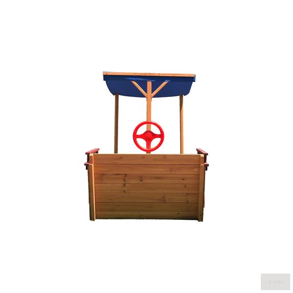 Ship Wooden Sandbox With Storage Bench And Seat