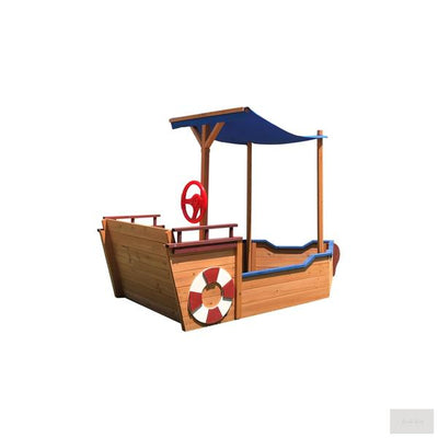 Ship Wooden Sandbox With Storage Bench And Seat