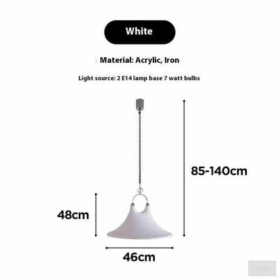 Striped Painted Art Horn Pendant Light