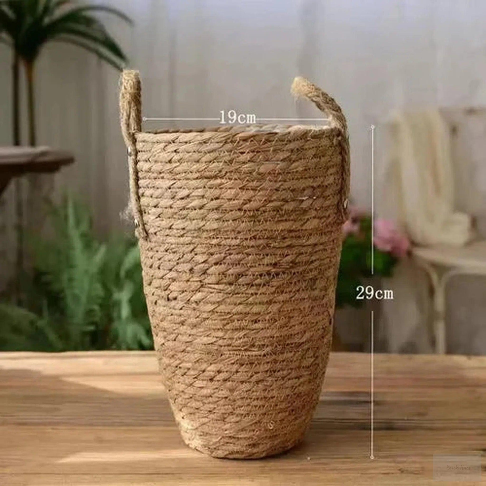 Tall Natural Wicker Planter Basket