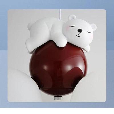 Teddy Glow Kids' Chandelier Cream Cartoon Bear Light