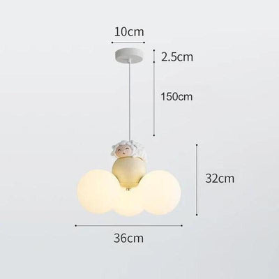 Teddy Glow Kids' Chandelier Cream Cartoon Bear Light