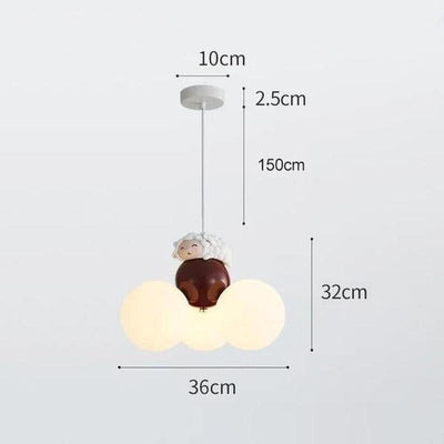 Teddy Glow Kids' Chandelier Cream Cartoon Bear Light